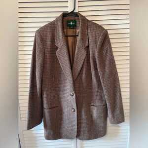 Hunt Club Blazer Jacket 14Tall Two Button Single Breasted 2 Pocket Houndstooth